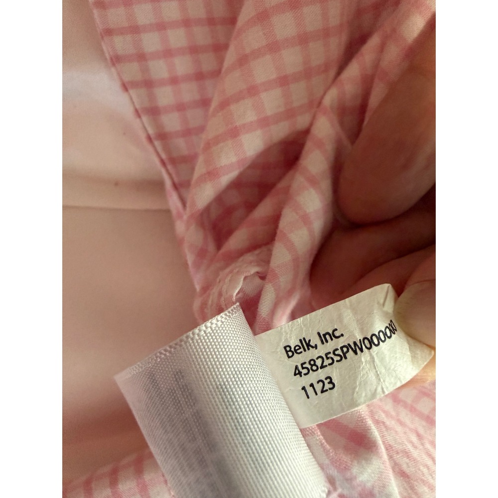 Crown & Ivy Boys Pink White Gingham Long Sleeve Button Down Shirt Size L Large - Picture 10 of 11